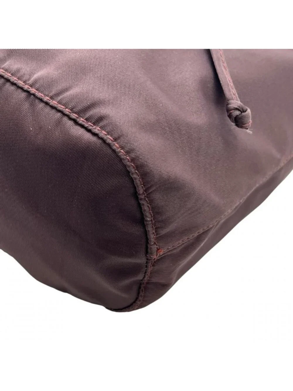 Prada Pouch Vera Triangle Logo Drawstring Nylon Burgundy Silver